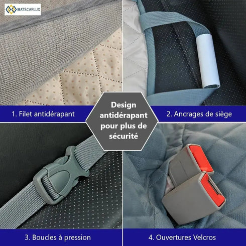 Funda impermeable para perros en el asiento trasero