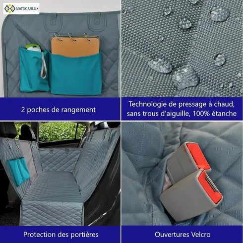 Funda impermeable para perros en el asiento trasero